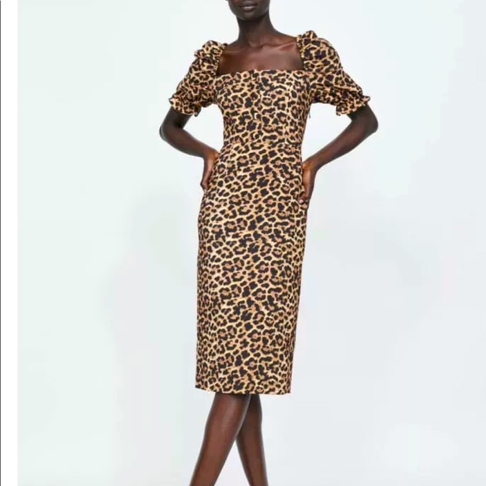 Zara dress. Midi. Animal print, New